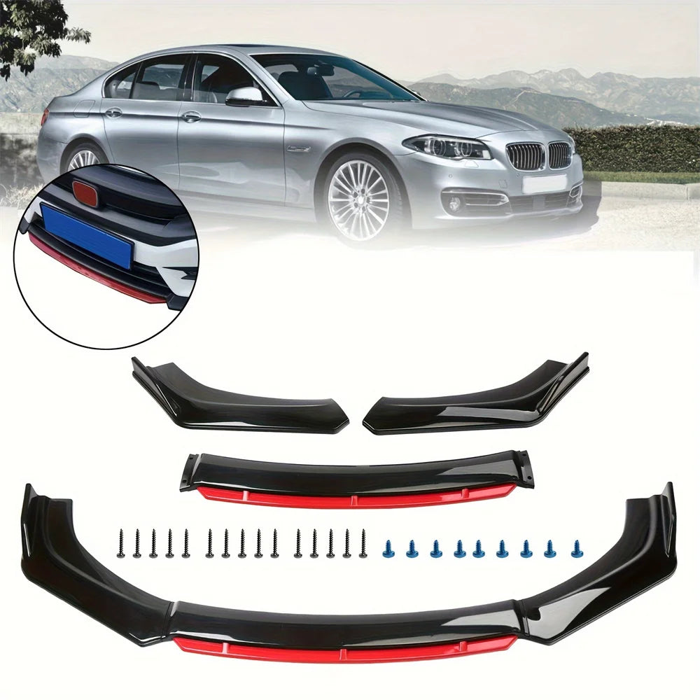 3PCS Universal Car Front Bumper Lip Splitter Body Kit Spoiler Diffuser Protector Impact-Resistant