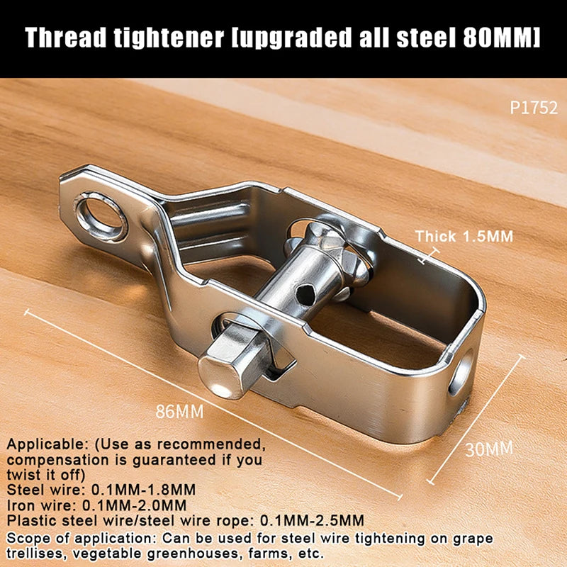 5Pcs Wire Rope Tightener Heavy Duty Steel Cable Tighteners Rope Garden Fence Tension Adjustment Tool Wire Sling Fastener