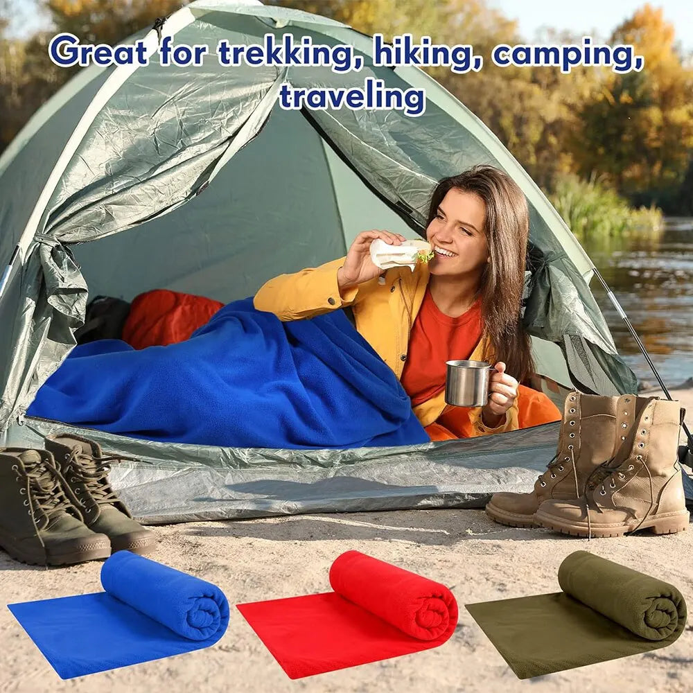 Polar Fleece Sleeping Bag Liner - Lightweight Travel and Camping Blanket - photo 5
