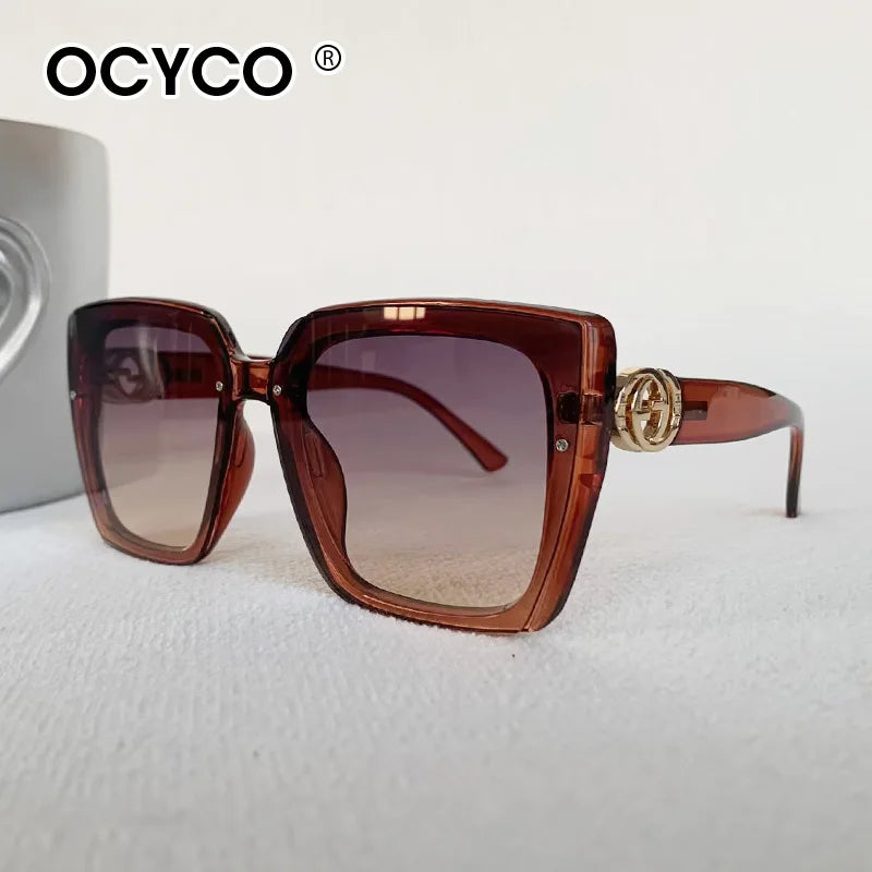 Oversized Rimless Square Sunglasses — Unisex UV400 Shades
