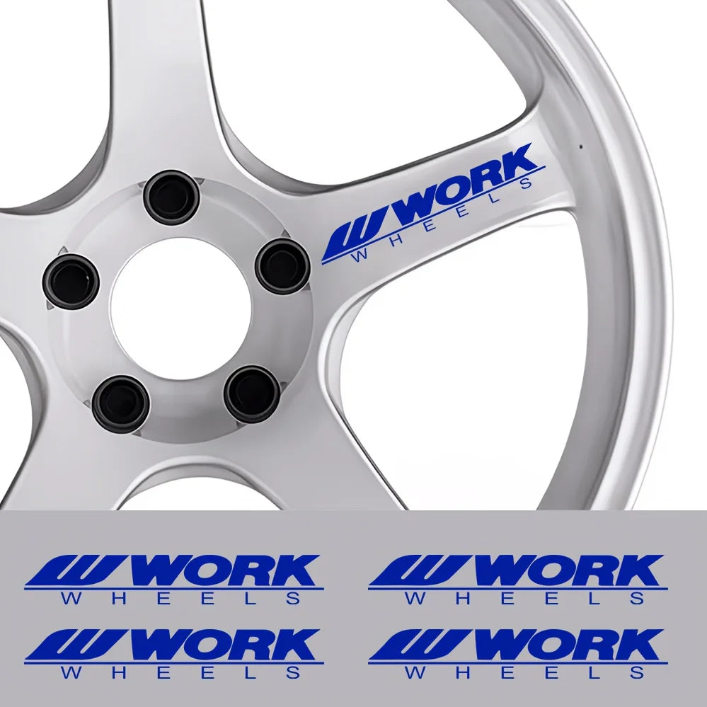 Car Wheel Rim Stickers — Waterproof Self-Adhesive Hub Decals (4-Pack)