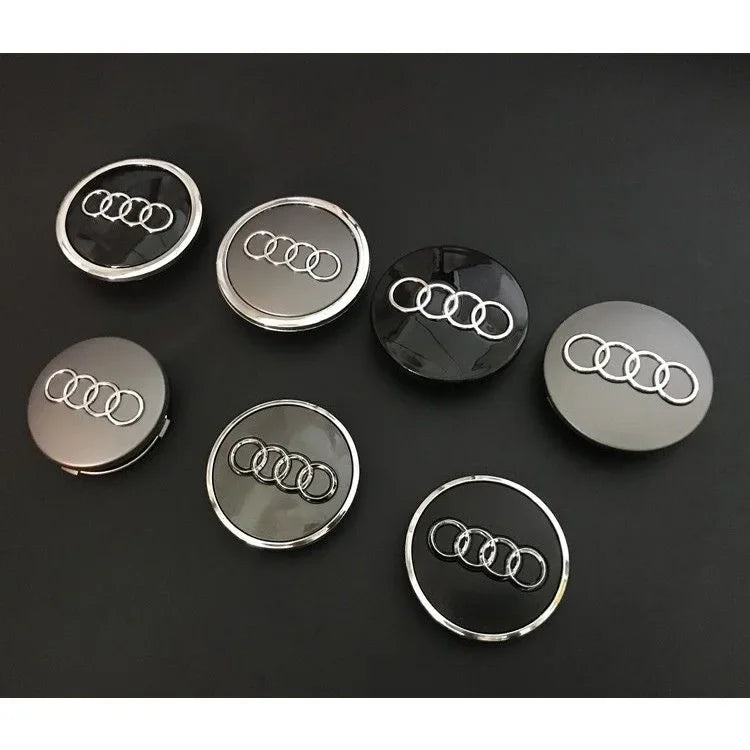 Audi 4pcs Wheel Center Caps - 60mm, 61mm, 68mm, 69mm