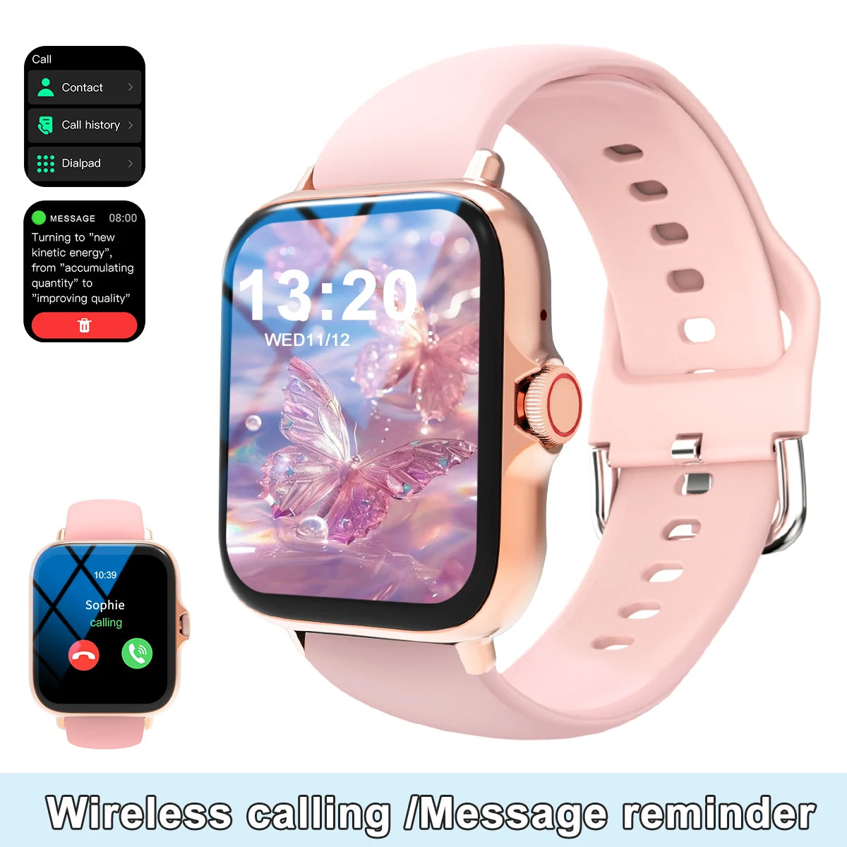 Full Touchscreen Smart Watch — Calls, Messages & Music Control (iOS & Android)