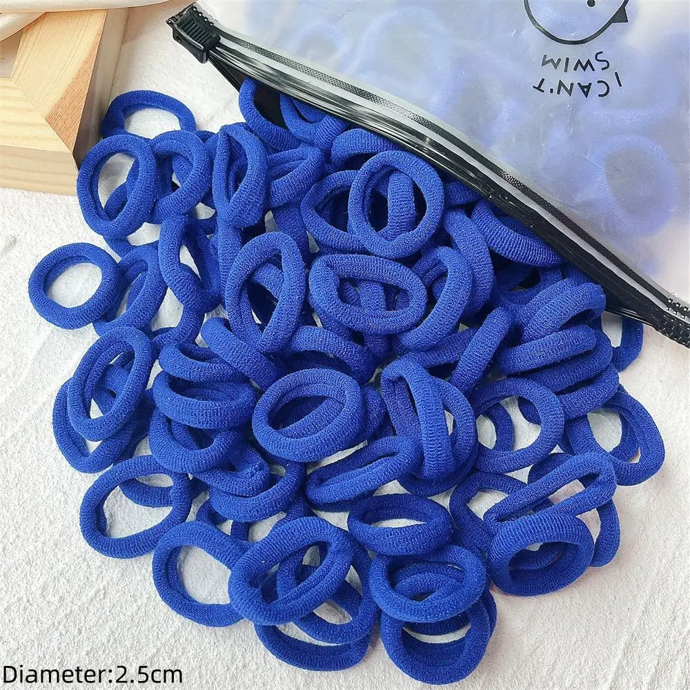 50pcs Black Elastic Hair Band Leagues Ties Colets Scrunchies Springs Gum Accessory For Girl Women No Damage Pigtails Holder Set