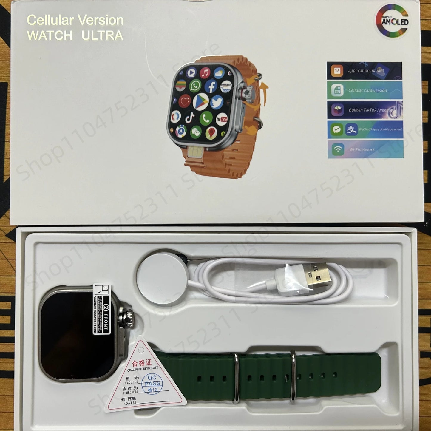 CD12 Smartwatch Upgrade Android 12.0 Smart Watch With 2.26inch Amoled Screen 180° Rotary Camera GPS WIFI Compass Sim Card Slot