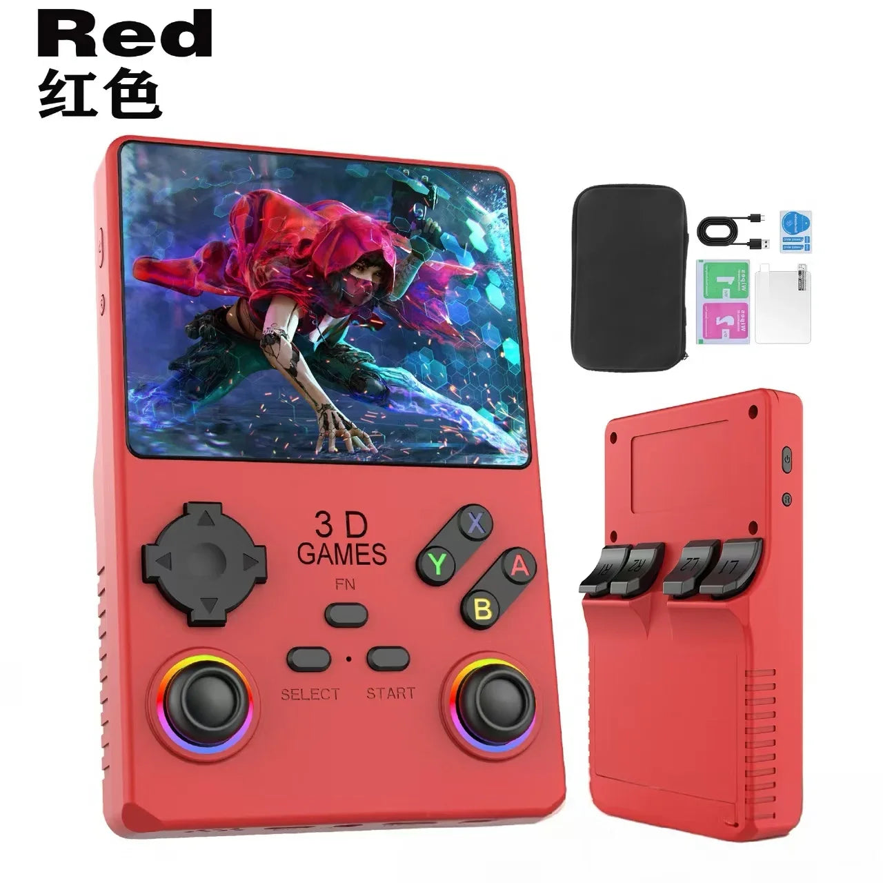 2026 V40MAX Handheld Game Console 4'' IPS Screen 4000mah Battery Joystick RGB lighting Effect 256GB with more than 40000 games