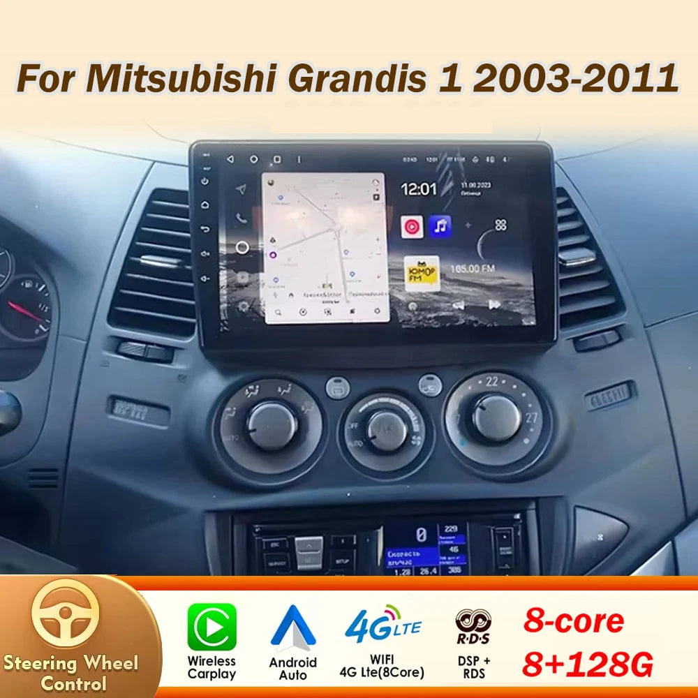 Android 16 Car Radio Player For Mitsubishi Grandis 1 2003 - 2011 Auto GPS Navigation Carplay Bluetooth DSP Wifi 5G NO 2din DVD