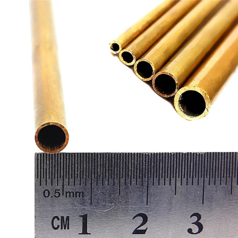 Brass Tubes Diameter 2/3/4/5/6/7/8/9/10/11/12/13/14/15mm Length 300mm 0.5mm Brass Rod Pipe Brass Tube Modelmaking Cutting Tool