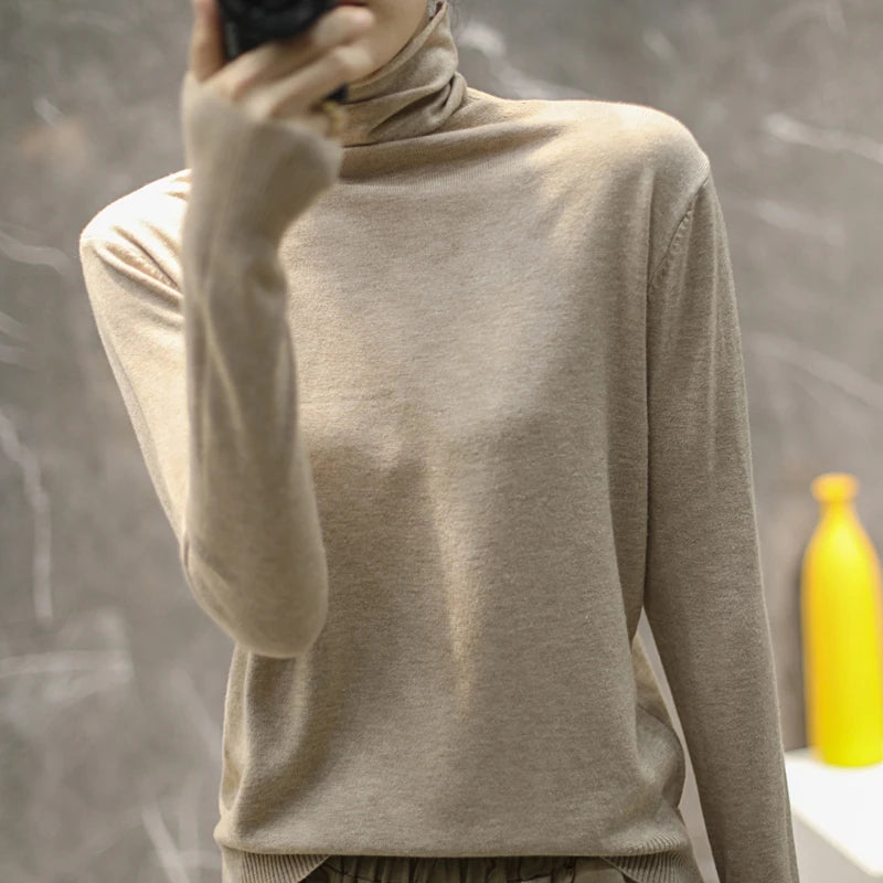 Women's Slim Fit Turtleneck Sweater - Long Sleeve Knit Pullover - photo 13