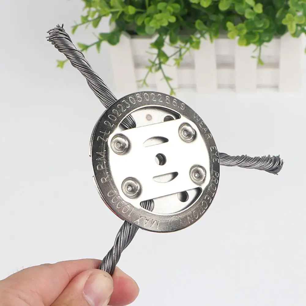 1Pcs 6 inch Universal Weed Brush Head Steel Wire Wheel Grass Trimmer Head Removal Moss Rust Lawn Mower Grass Trimmer Heads