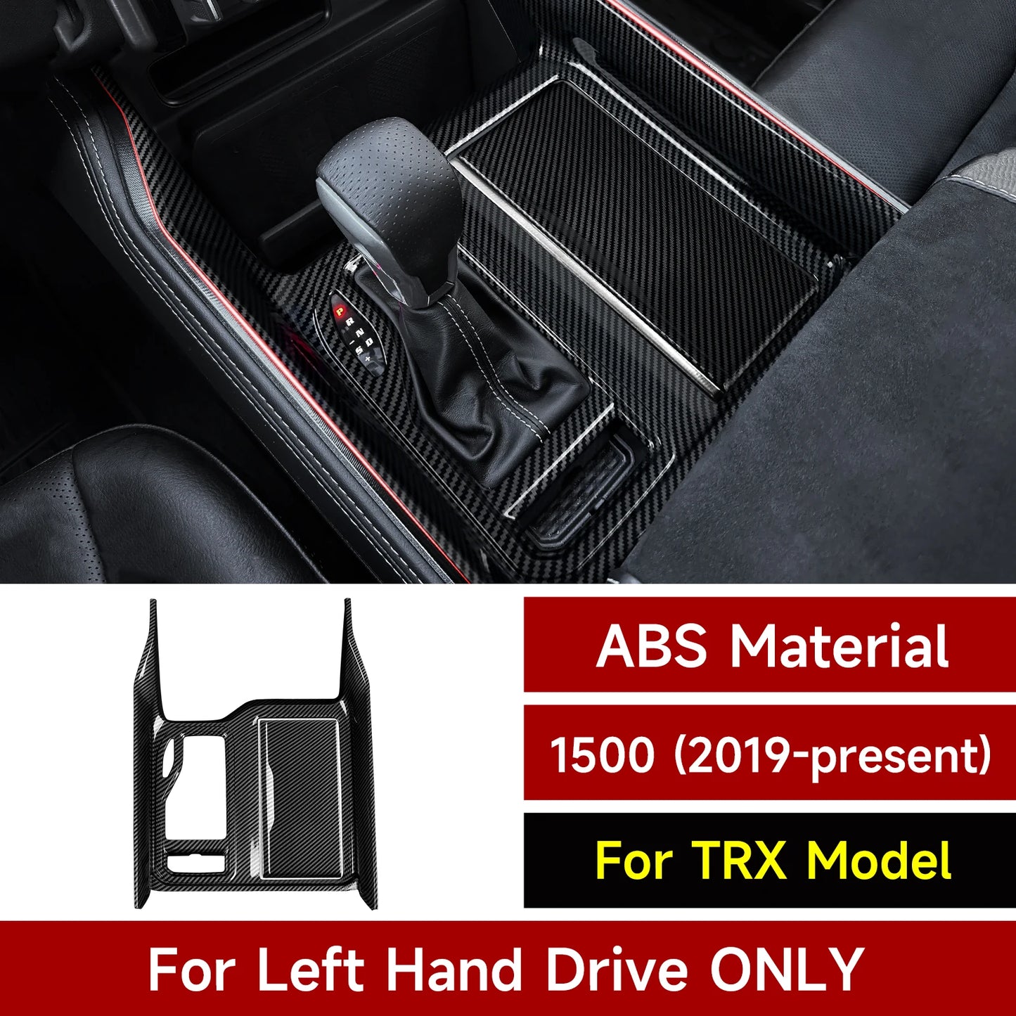Carbon Fiber Interior Trim Sticker Kit for Dodge RAM 1500/2500/3500 2019-2026