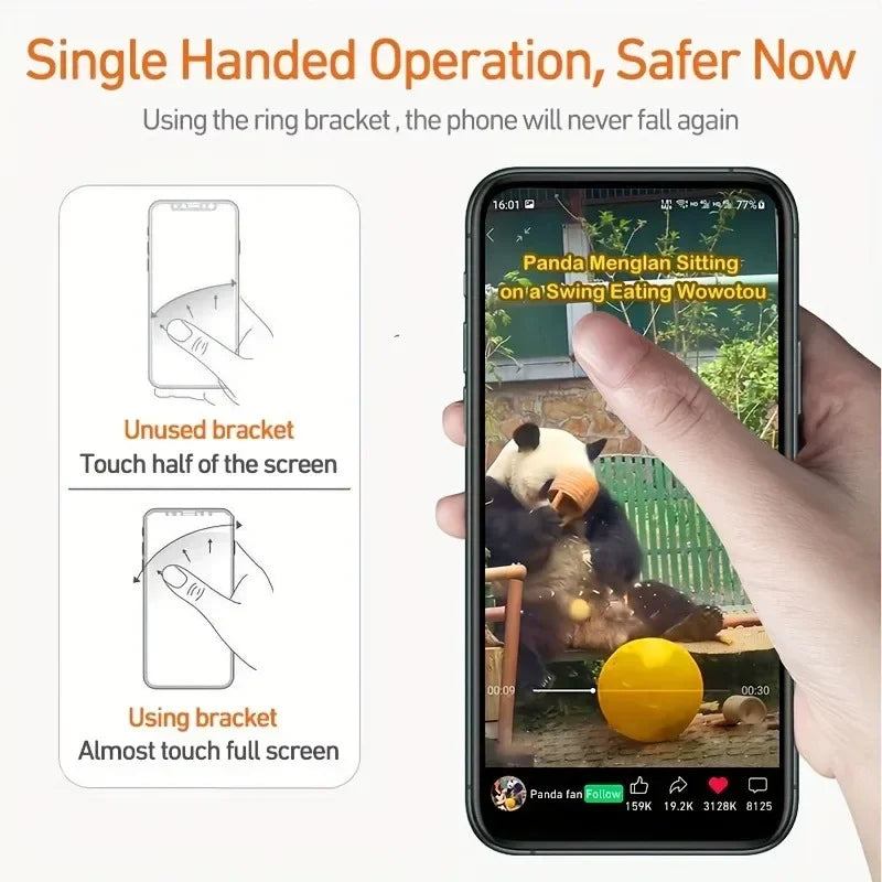 Transparent Cute Cat Phone Ring Holder – Foldable 360° Rotating Stand | Universal Smartphone Accessory