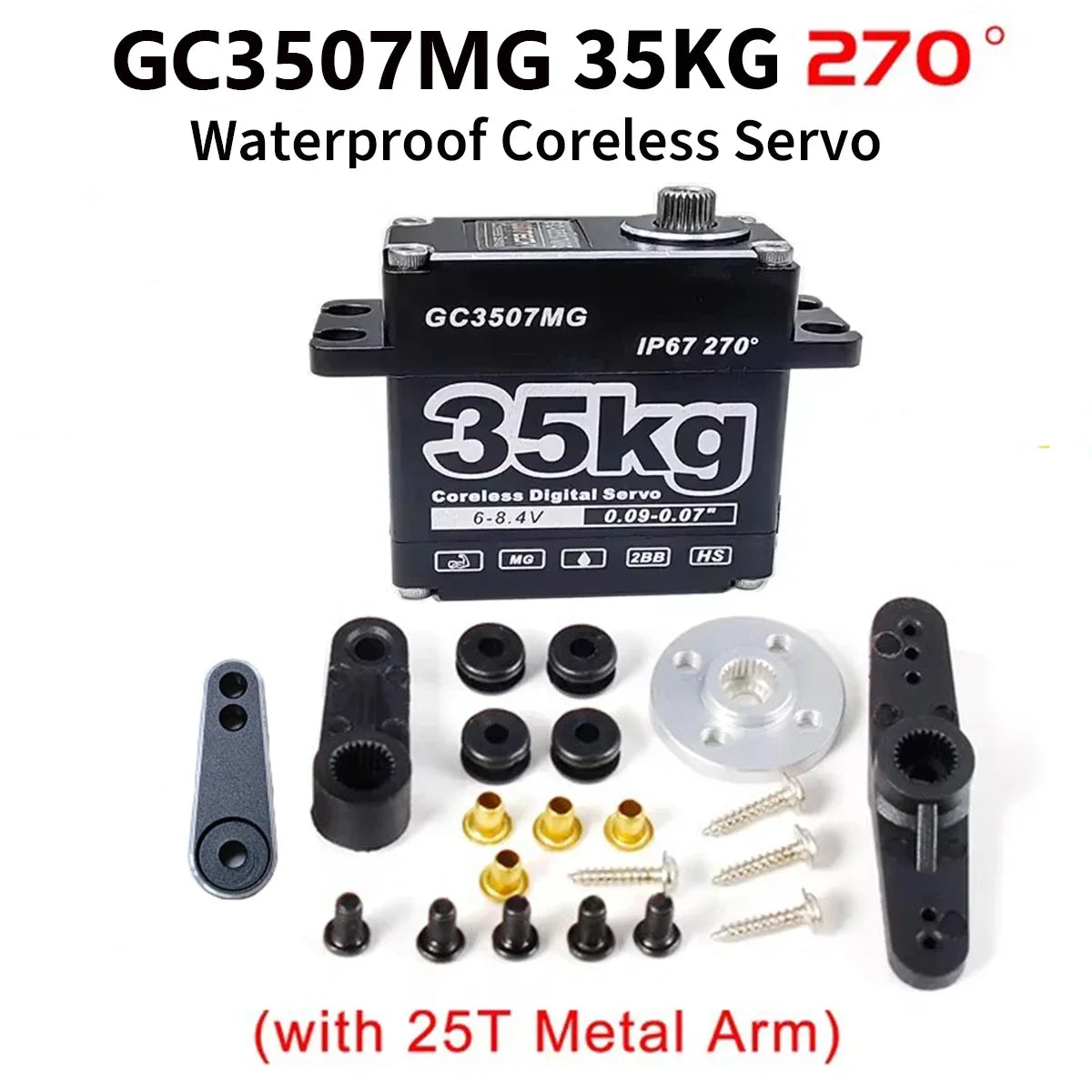 25kg 35kg 45kg RC Servo Metal Waterproof Servo For RC 1/10 1/8 Traxxas TRX4 Axial SCX10 Crawler Car Robot Truck Robot Parts