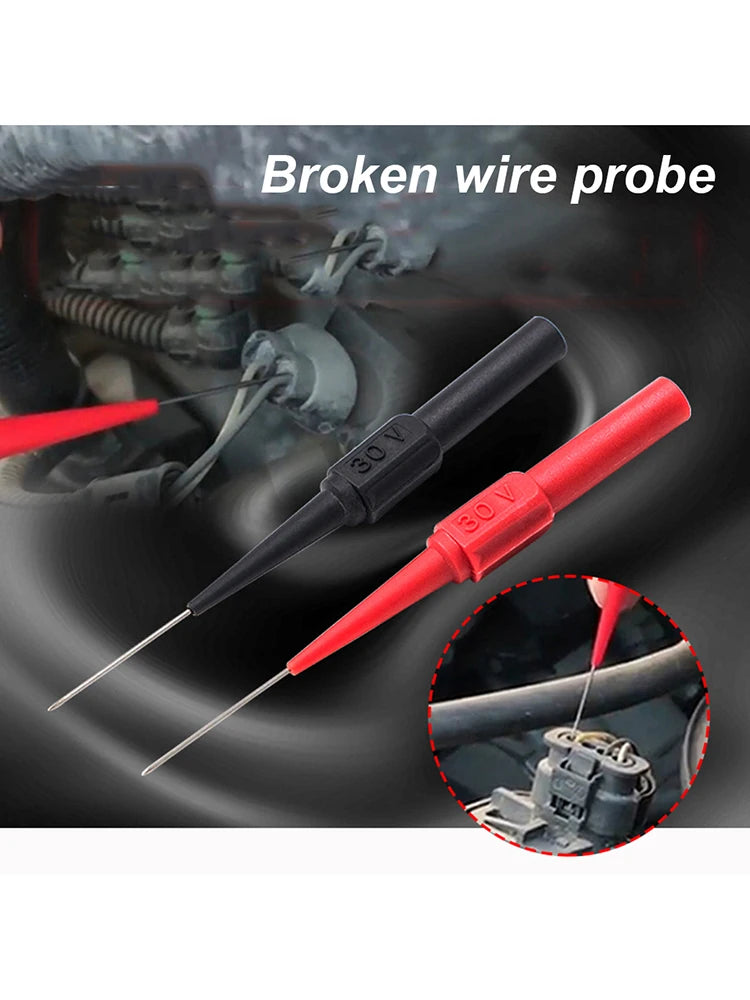 10pcs Insulation Piercing Needle Sensitive Non-destructive Multimeter Test Probes Accurate Acupuncture Car Tool for Banana Plug