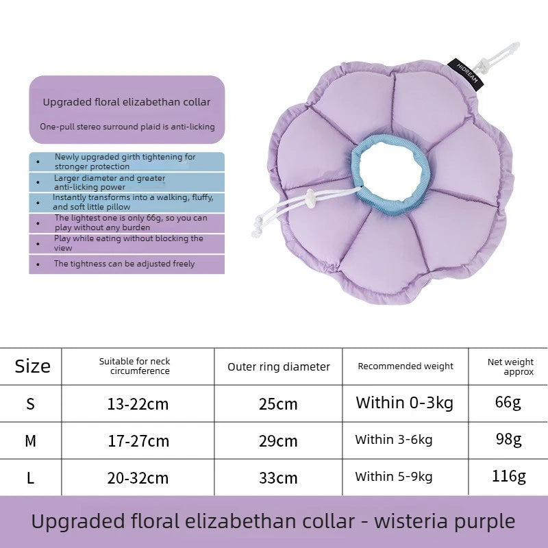 Soft Plush Flower Recovery Collar for Cats & Dogs - Waterproof Cone – photo 6