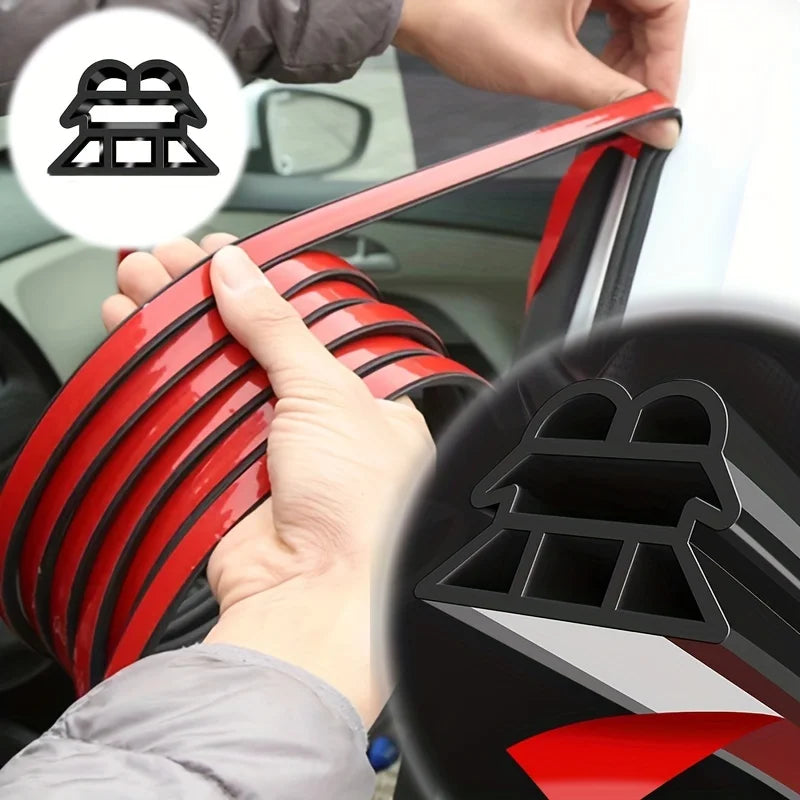 500CM Car Door Rubber Seal Strip - 3-Layer Weatherproof Protection, Sound Insulation & Dustproofing
