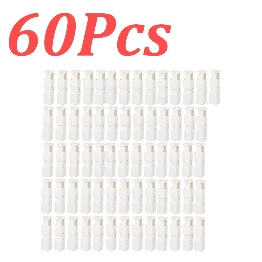 1-60Pcs Food Sealing Clips Squeeze Bread Bag Plastic Bag Sealing Clips Snack Bag Moisture-proof Fresh-keeping Clips Reusable