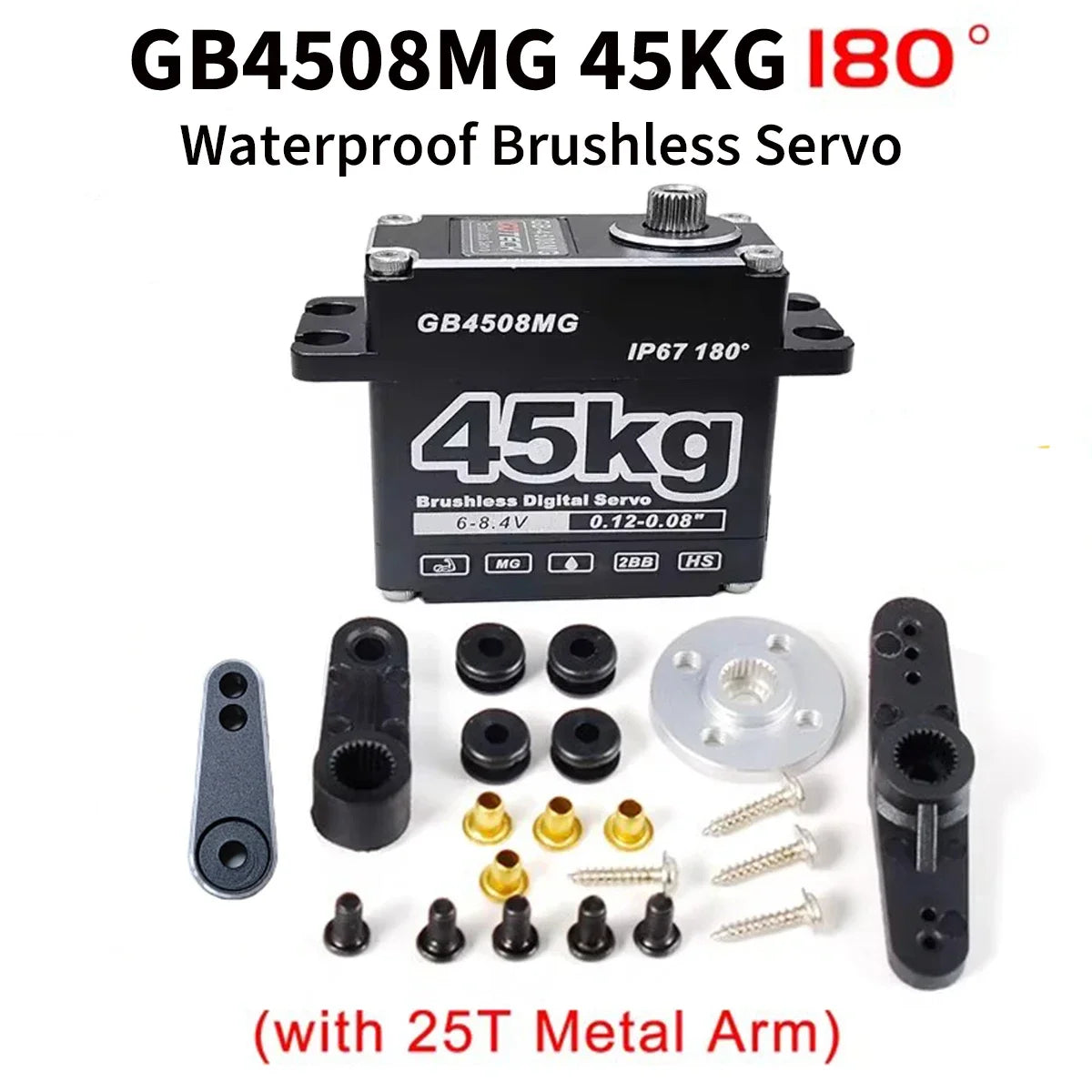 25kg 35kg 45kg RC Servo Metal Waterproof Servo For RC 1/10 1/8 Traxxas TRX4 Axial SCX10 Crawler Car Robot Truck Robot Parts