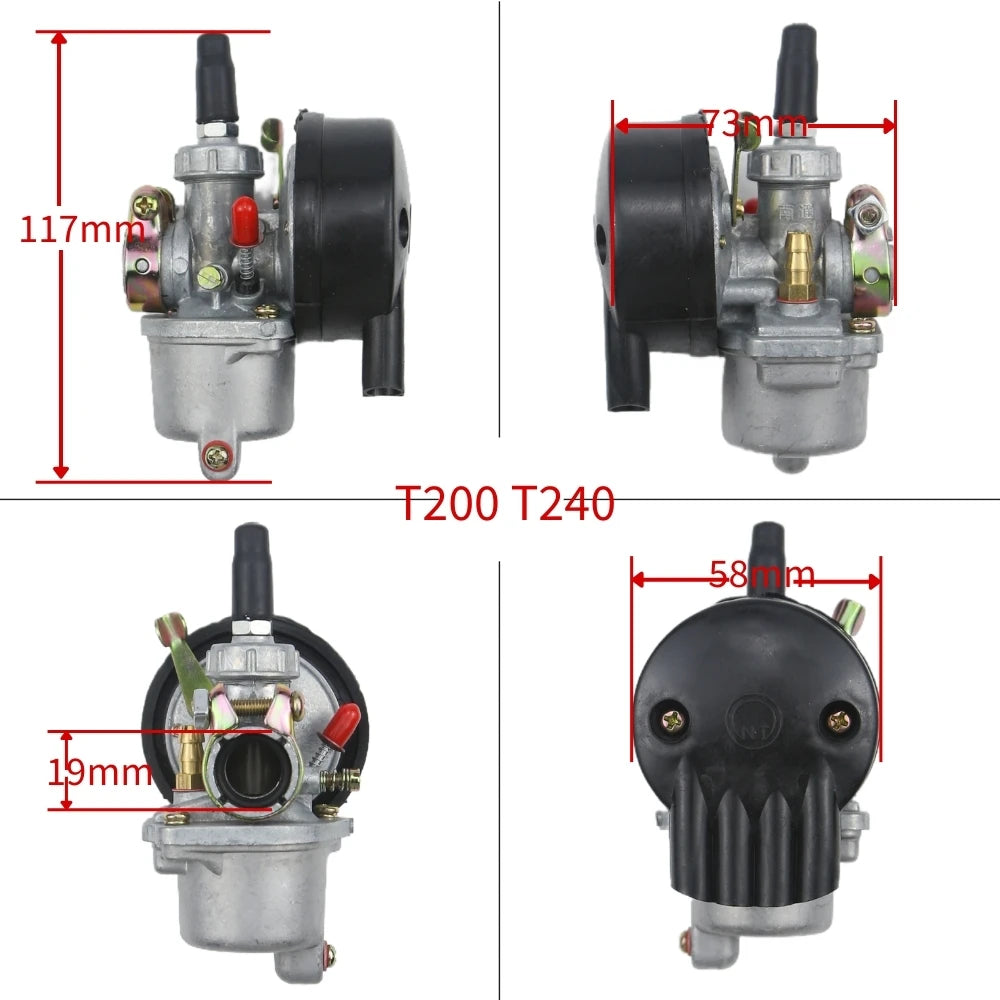 For 49cc 60cc 66cc 80cc Carburetor 2 Stroke Engine Motorized Bicycle Carb Carby Motorcycle Bike Parts Motorcycle Carburetor T200