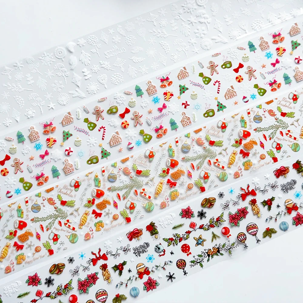10 Roll Christmas Nail Art Foils - Snowflake, Tree and Snowman Transfer Stickers - photo 5