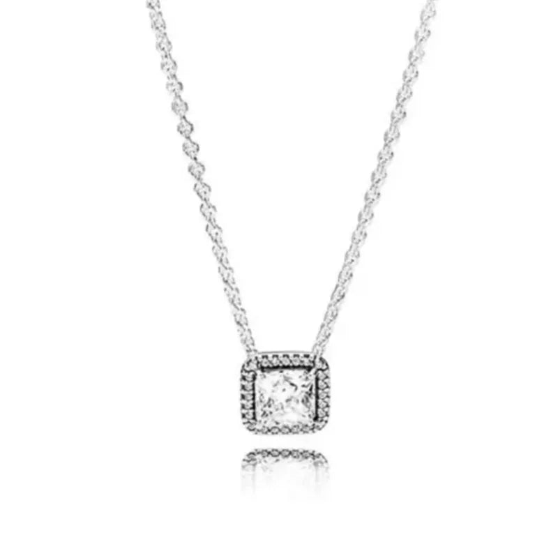 925 Silver Heart & Bow Necklace - Exquisite Women's Jewelry Gift