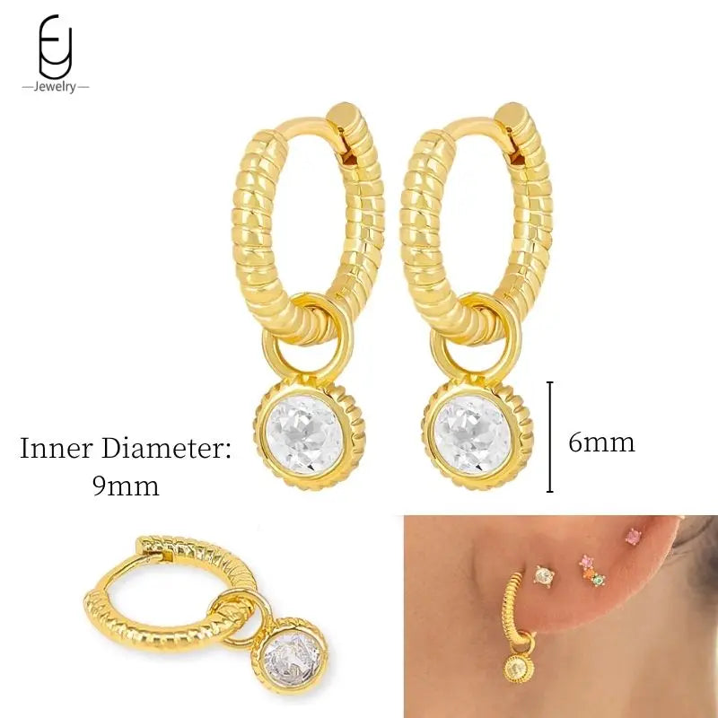 925 Sterling Silver Crystal Drop Earrings for Women - Heart & Flower Studs