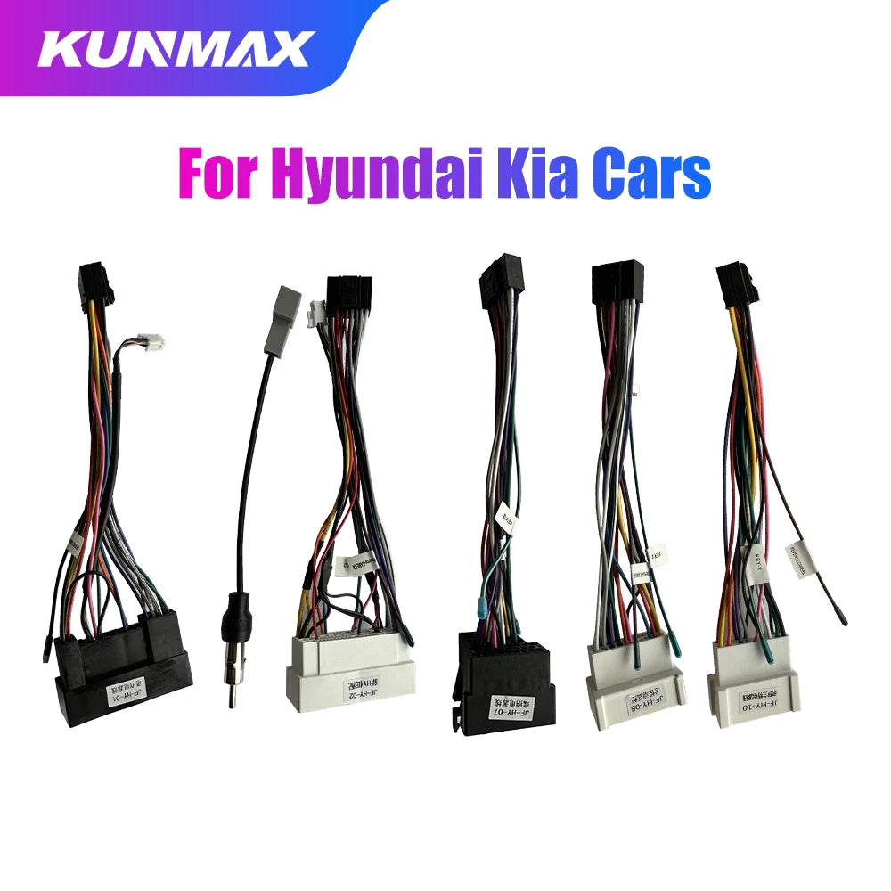 Power/Wiring Harness for Android Car Stereo Head Units — Plug-and-Play, Fits Many Hyundai & Kia Models