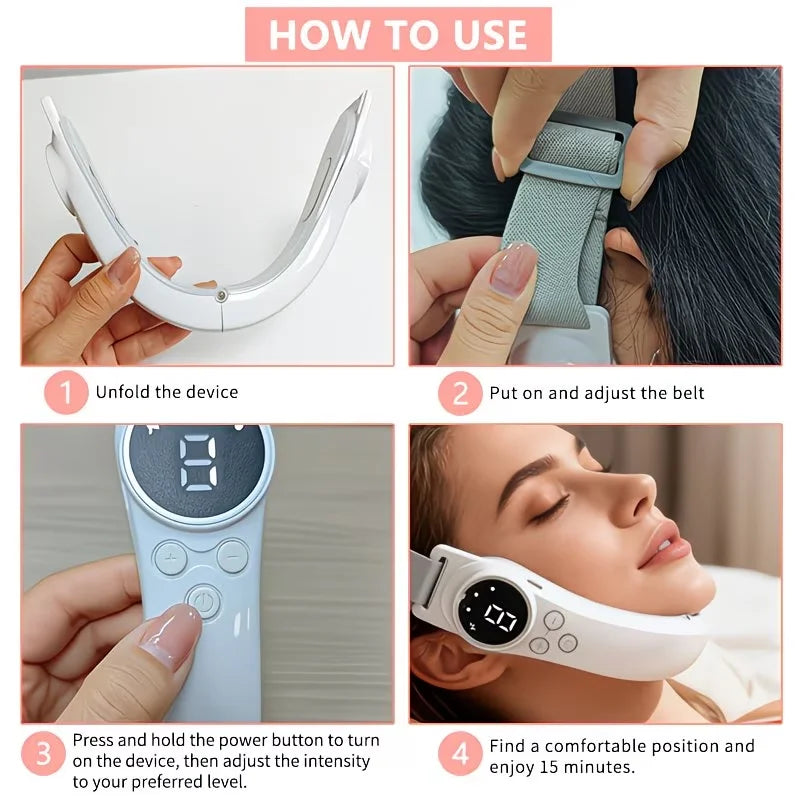 Home Professional SPA Beauty Instrument Ladies V Face Lifting Artifact Colorful Light Warm Care Rechargeable Design Universal Face and Neck High Efficiency Help Skin Care Product Absorption