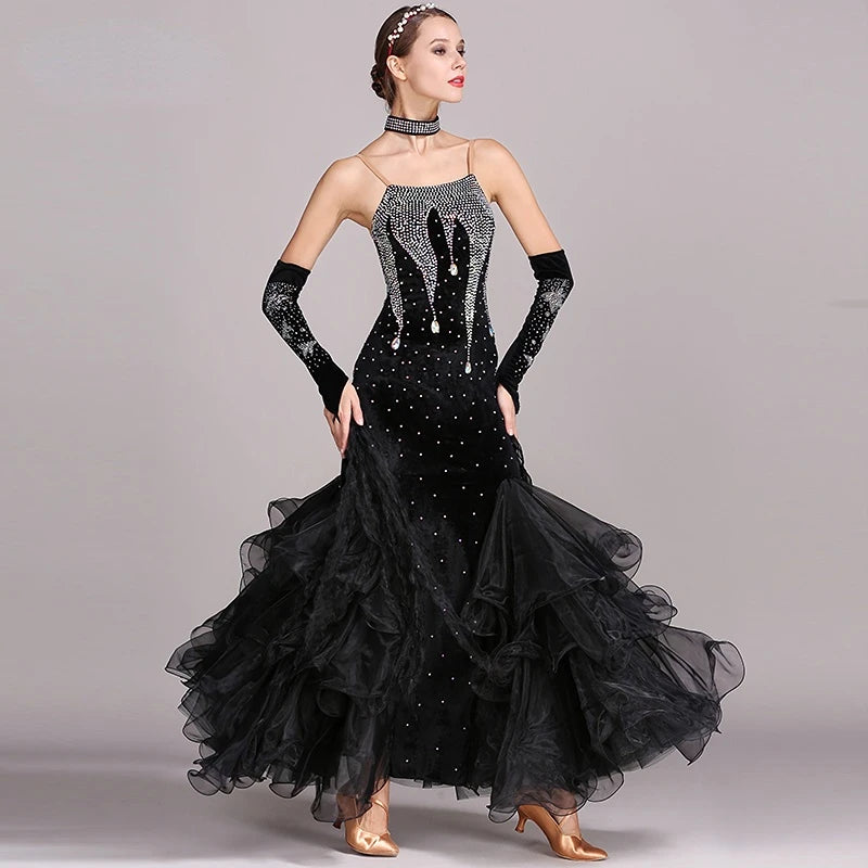Women's waltz and tango ballroom evening dress