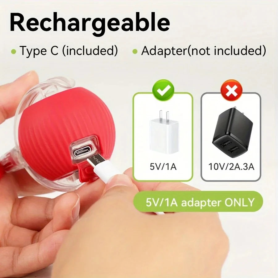 Automatic Rolling Cat Ball Toy with Tail, Rechargeable