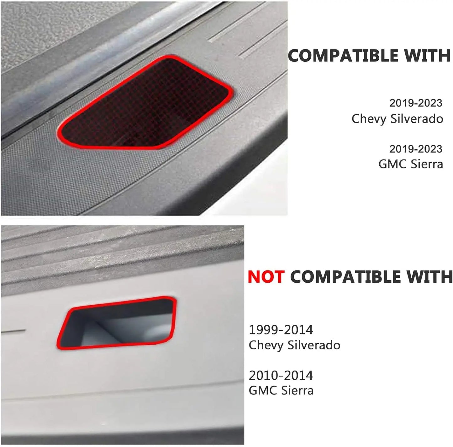 1 Pair Car Pocket Covers Truck Bed Rail Stake Holes Caps For Chevy Silverado GMC Sierra 1500 2500HD 3500HD 2019-2023 Accessories