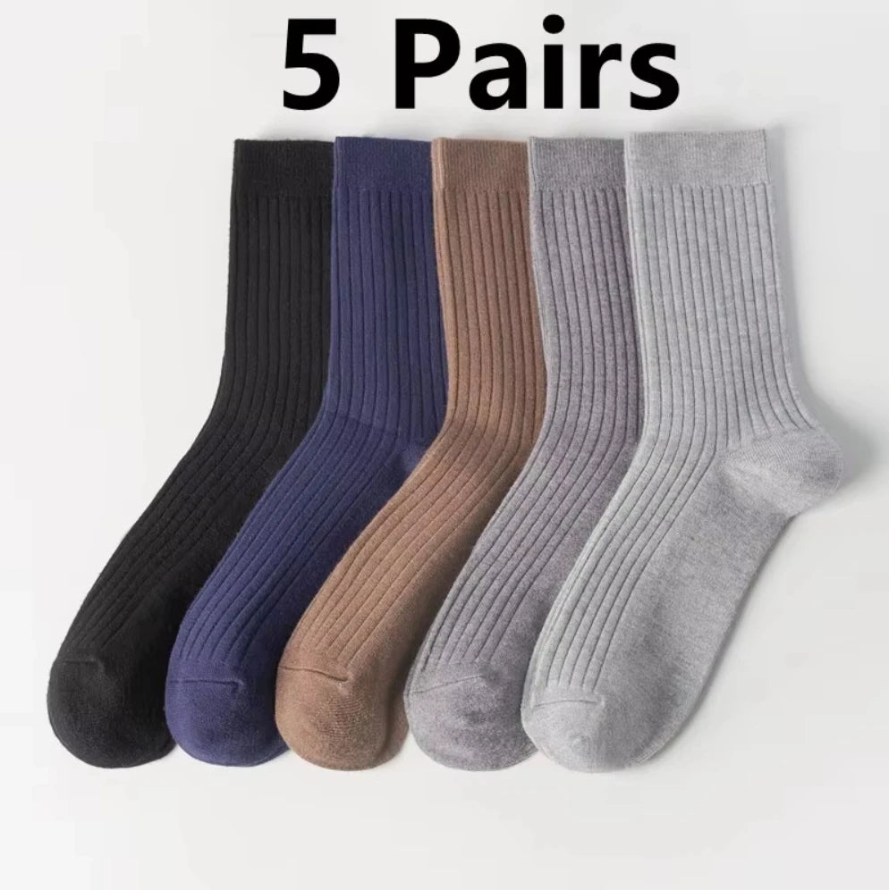 Men's Cotton Blend Crew Socks, 5 Pairs
