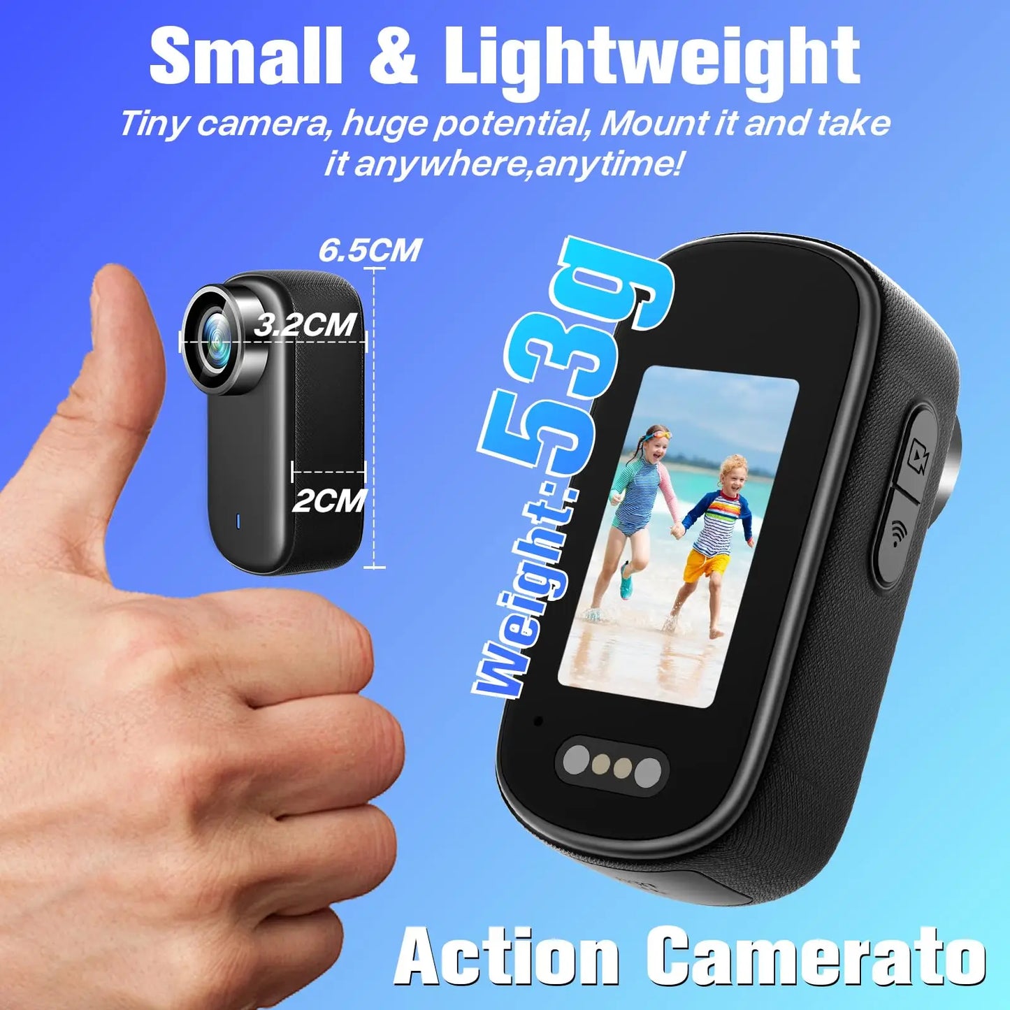 4K Thumb Sports Camera — Magnetic Waterproof Body Cam for Pets