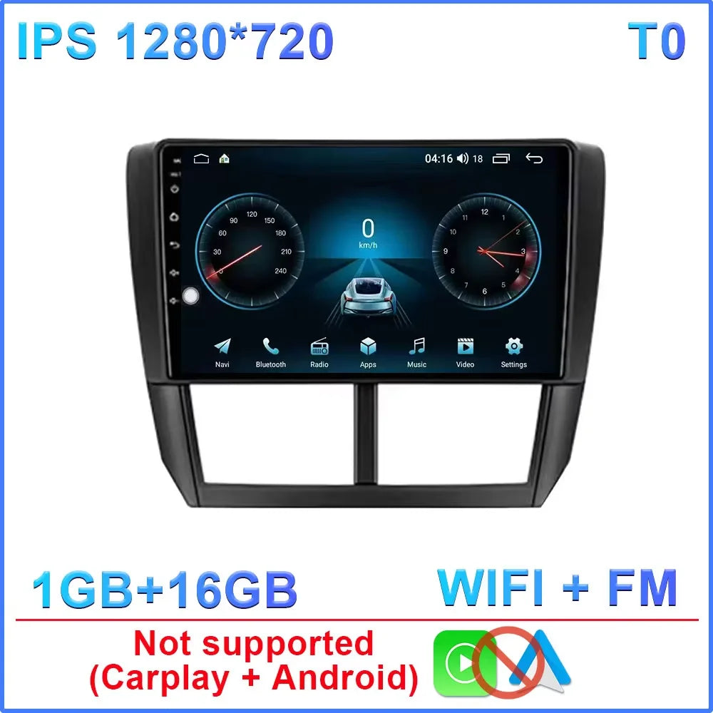 9" Android Car Stereo for Subaru Impreza GH/GE (2007–2011) — Wireless CarPlay, Android Auto, GPS, 4G, WiFi