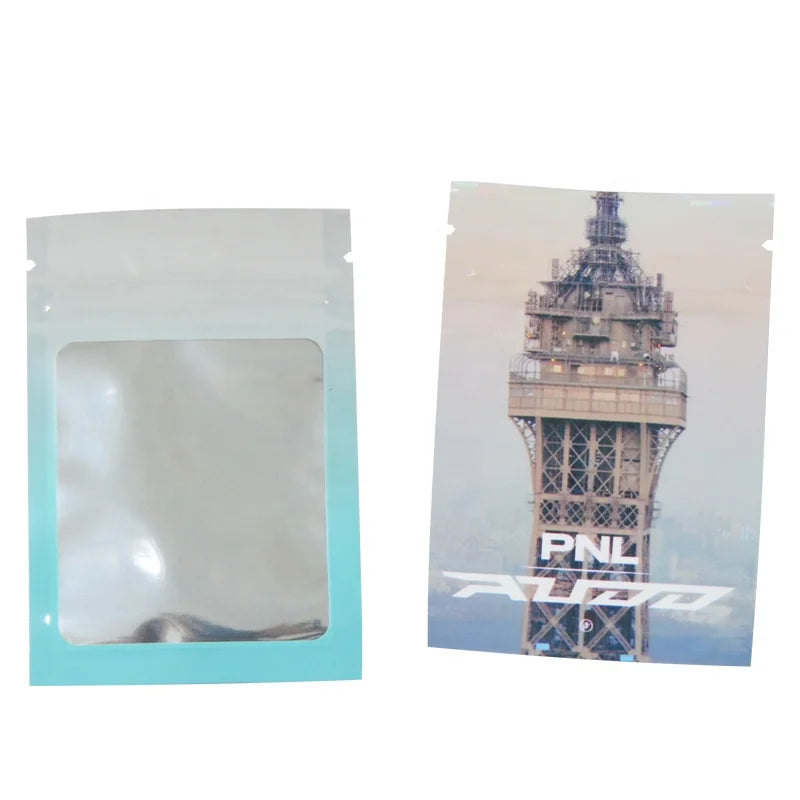 7x10cm Smell Proof Aluminum Foil Zip Lock Mylar Bags Clear Window Candy Powder Food Plastic Package Bag Small Flat Pouches