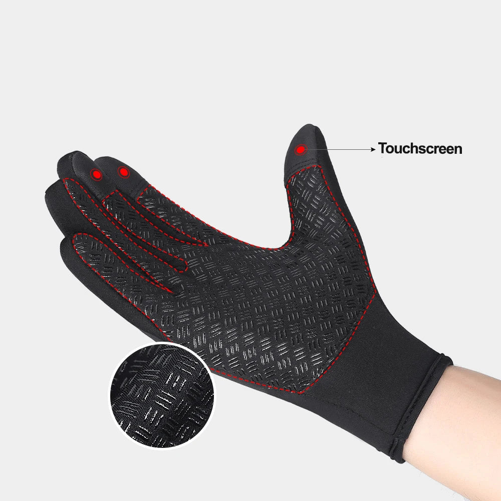 Unisex Touchscreen Winter Gloves, Windproof Zipper Gloves