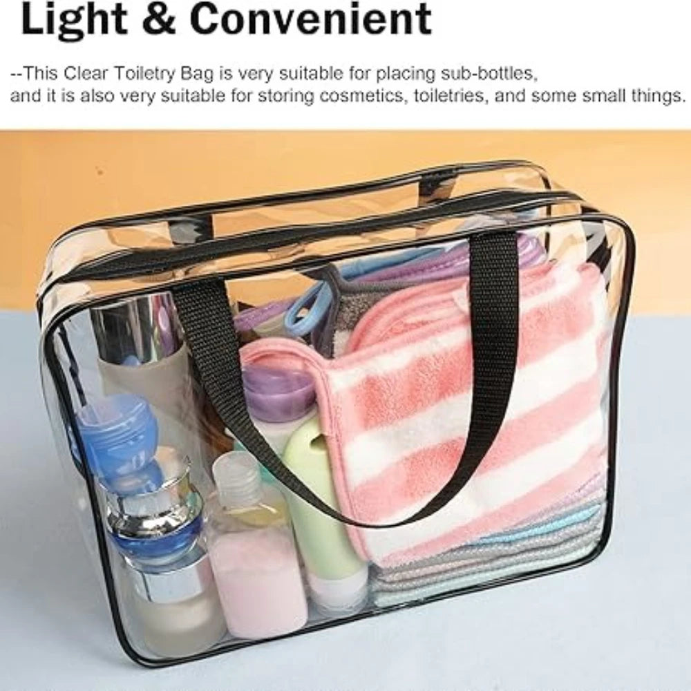 1-12Pcs Large Toy Storage Bags Reusable Clear PVC Travel Waterproof Organizer Bags Makeup Pouch for Books Building Blocks Puzzle