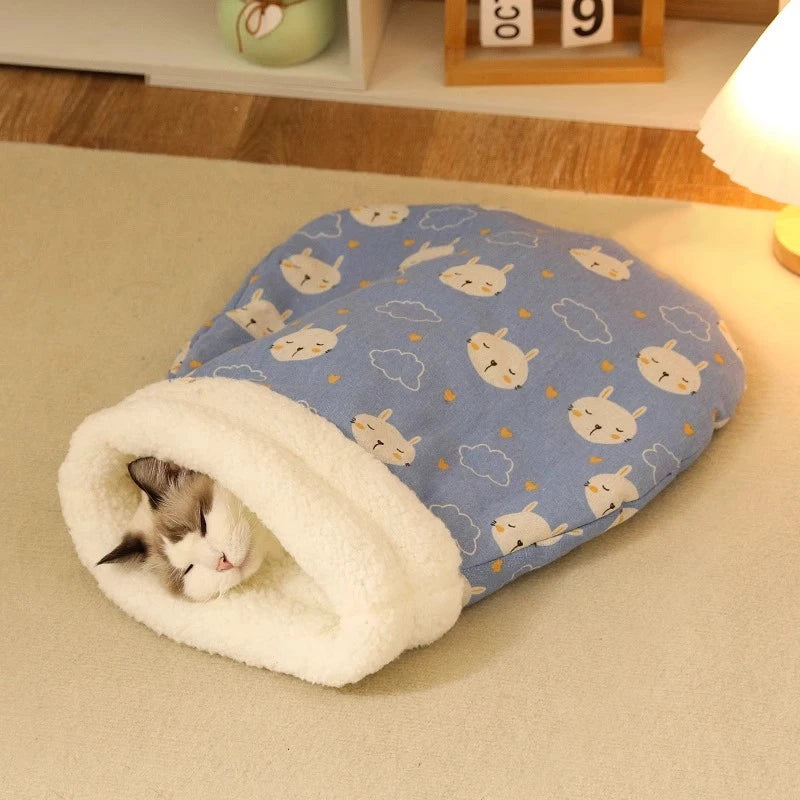 Plush Pet Sleeping Bag - Warm Burrow Nest for Kittens and Cats - photo 9