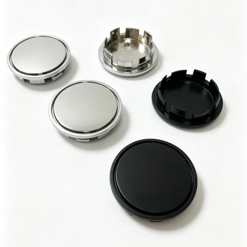 4 Pcs / Set No Logo Blank Base 65mm Black or Silver Wheel Center Caps For 6.5cm Hub Cover Car Styling Auto Exterior Accessories