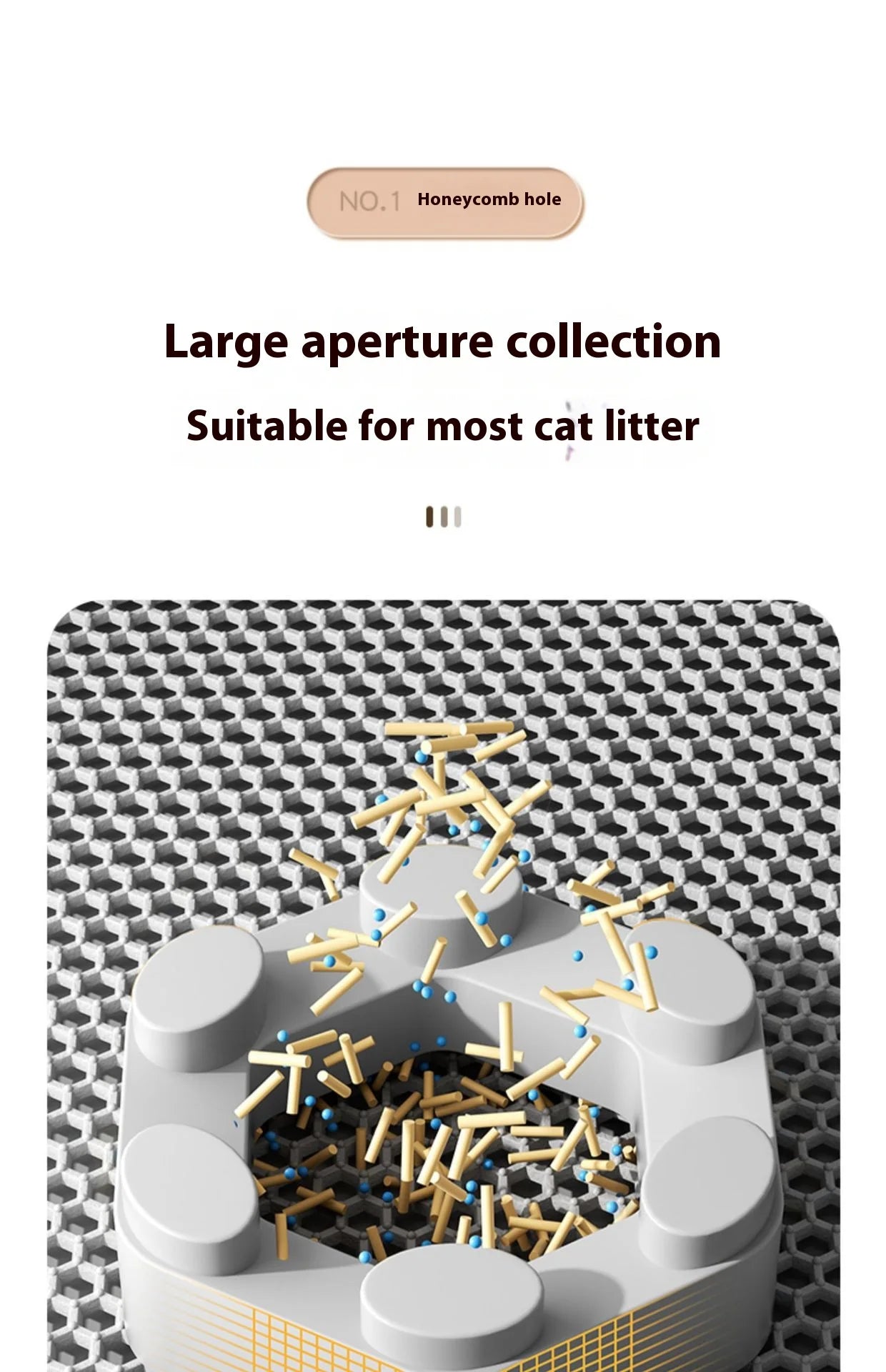 Cat Litter Mat 2-Layer Design Premium Sand Trapping Technology Waterproof Base Non-Slip Pet Floor Protector for Indoor Kittens