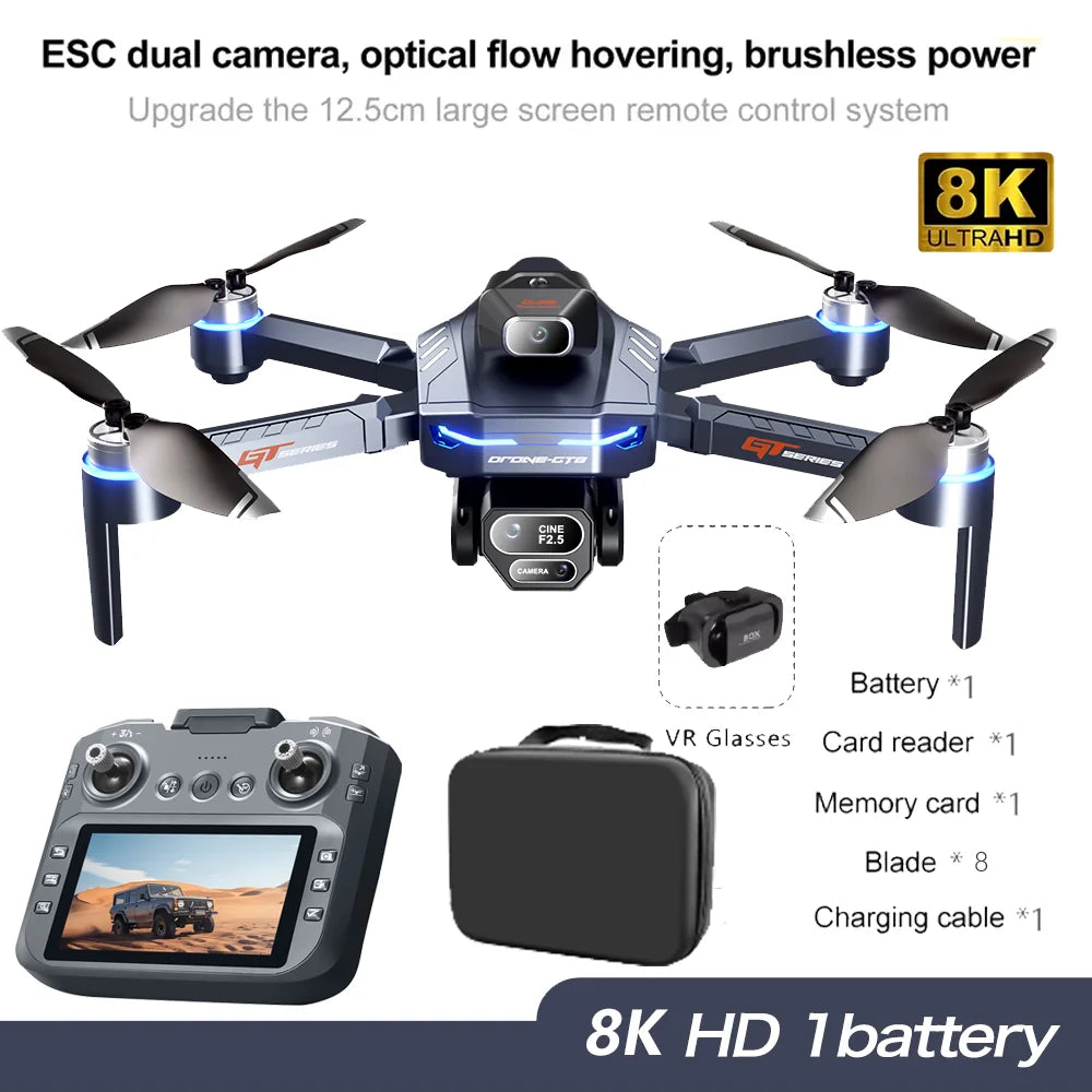 2026 New GT8 Drone GPS 8K Professional HD 360° Dual Cameras 5G WIFI Brushless Motors Obstacle Avoidance Foldable Quadcopter Toys