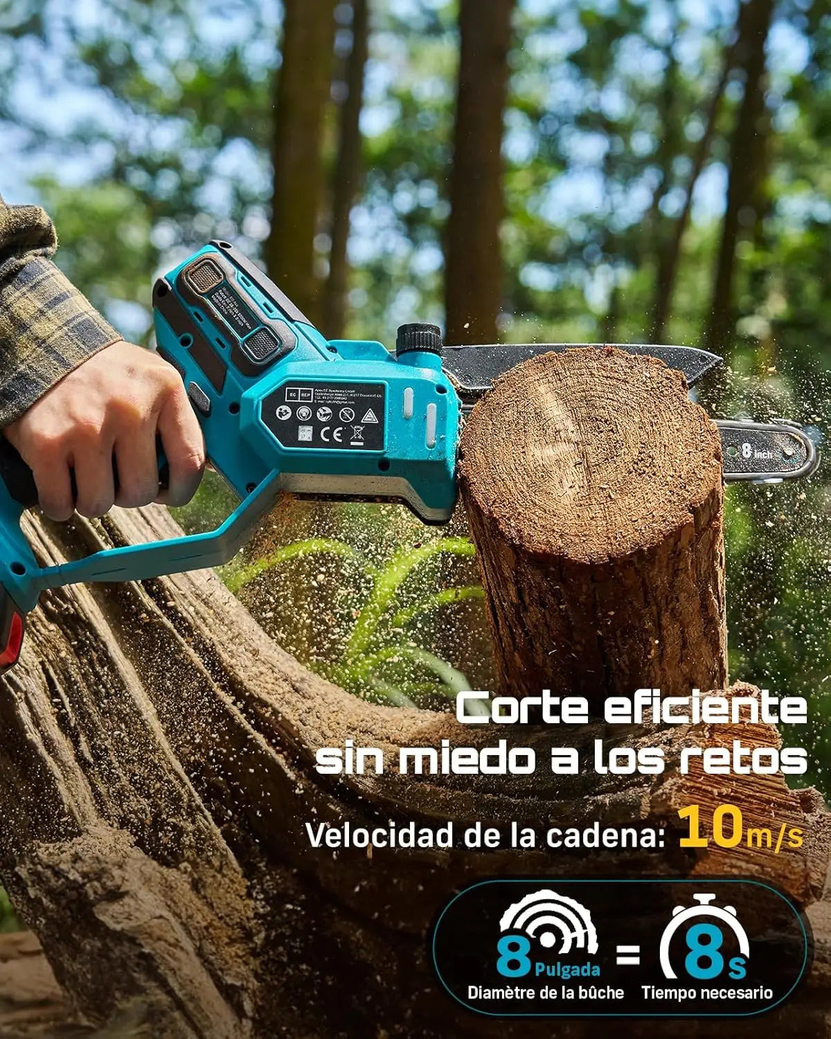 Seesii 6"/8" Brushless Cordless Chainsaw — 1000W Pruning Saw (Compatible with Makita 18V Battery)