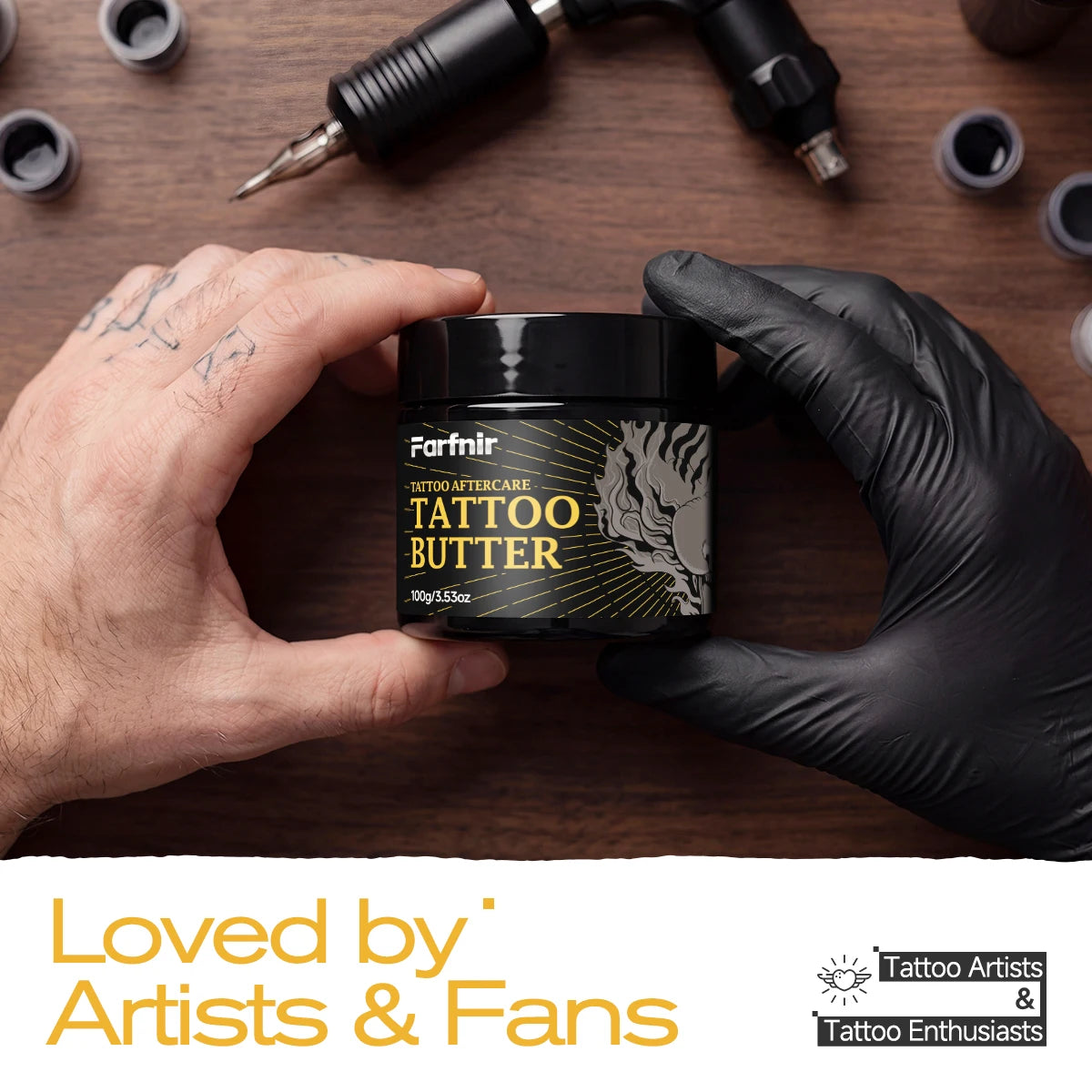 100g Tattoo Butter, Naturally Extracted, Brightens Tattoos and Moisturizes Skin.