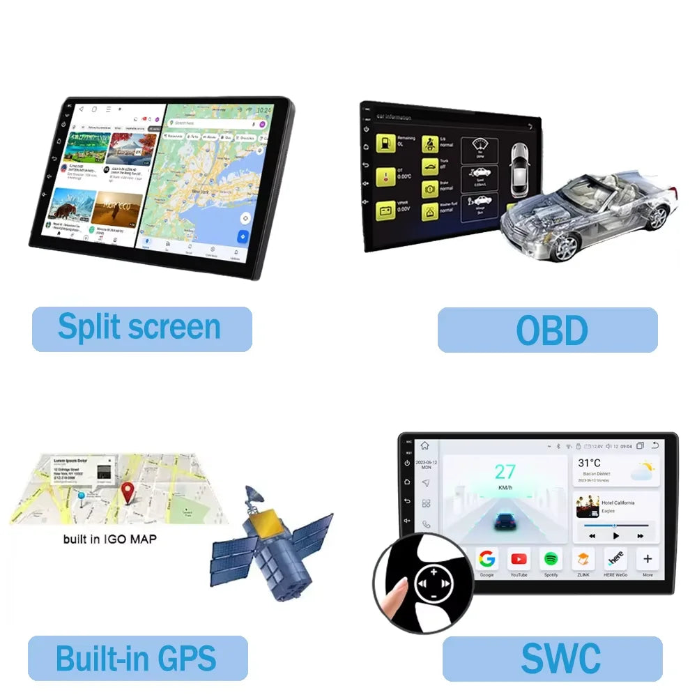 9.7" Car Stereo with Apple CarPlay & Android Auto, Compatible with Ford EcoSport (2013-2018)