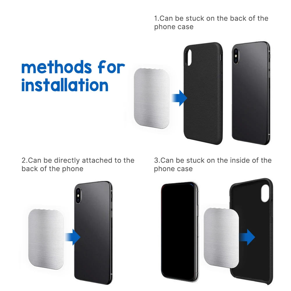 Metal Plate For Car Phone Holder Magnetic Universal Iron Sheet Disk Sticker Mount Mobile Phone Magnet Stand For IPhone