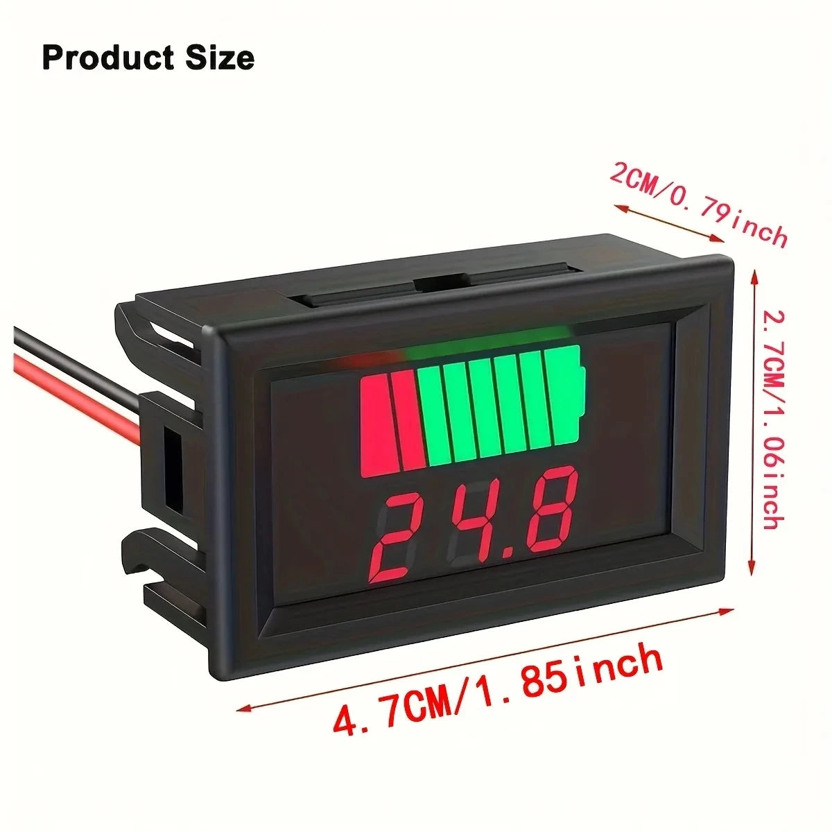 12V 24V 36V 48V 60V Car Battery Charge Level Indicator Lithium Battery Capacity Meter Tester Display LED Tester Voltmeter