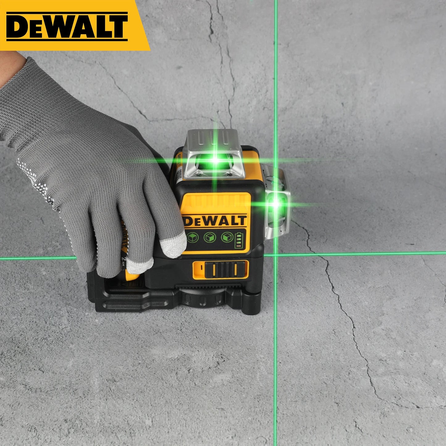 DEWALT DW089LG 12 - Line Green Beam Laser Level - 360° 3 - Side Coverage, 12V Li - Ion for Versatile Jobsite Tasks