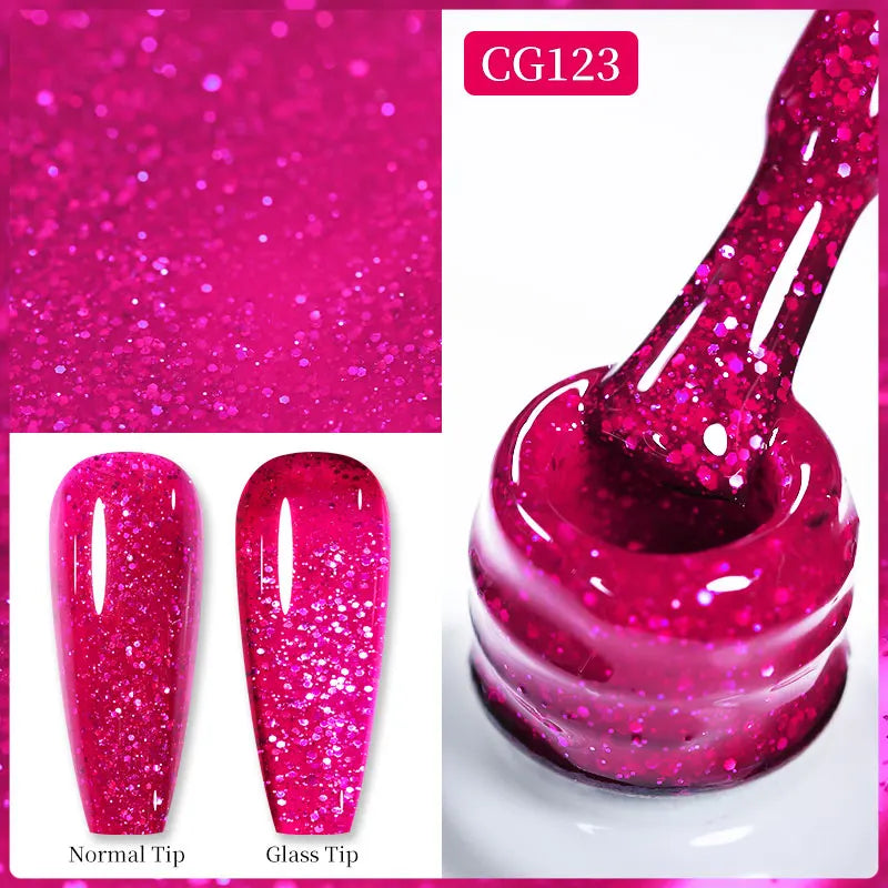 BORN PRETTY Christmas Green Glitter Gel Nail Polish 10ml Sparking Red Glitter White Gold Silver Santa Winter Snowflake Soak Off