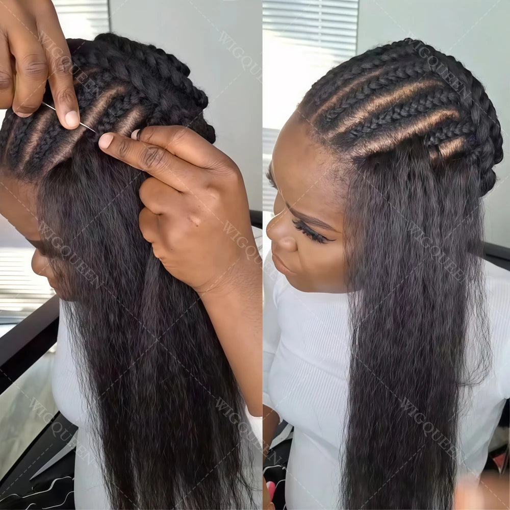 12A Invisible String Kinky Straight Crochet Human Hair Feather Hair Extensions PreLooped Yaki Straight Crochet Hair For Braiding