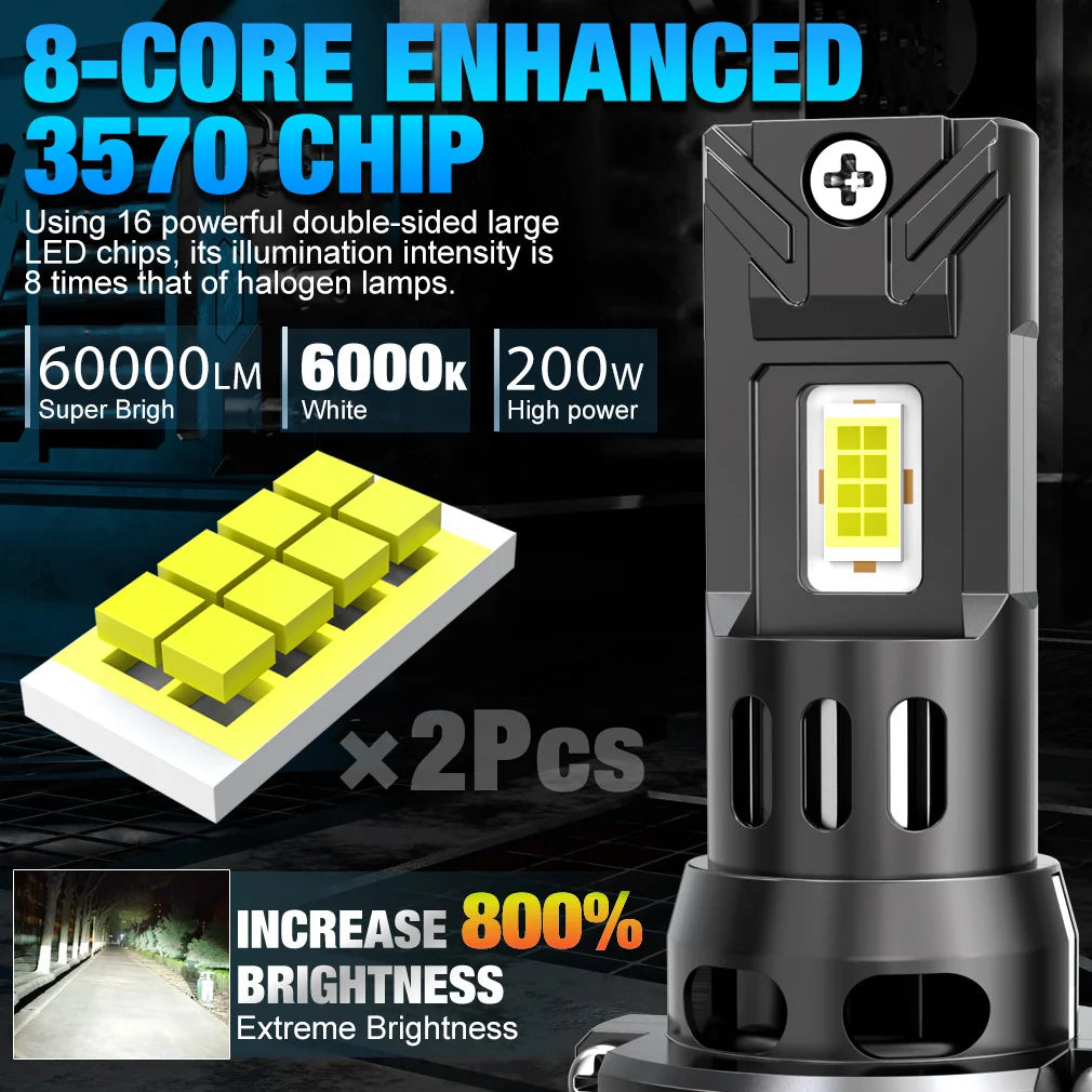 XSTORM H7 LED Lights Bulbs 150W 60000LM H1 LED Headlights Canbus H4 LED Headlights Car Turbo Lamps  6000K 12V Automobile ﻿ ﻿